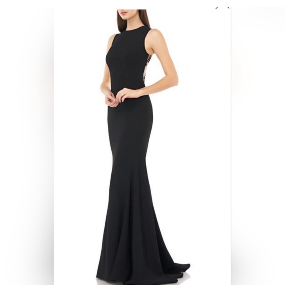 Carmen Marc Valvo Gown.  Size 8 Black/Nude